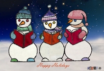 Holiday Card - Snowmen Caroling